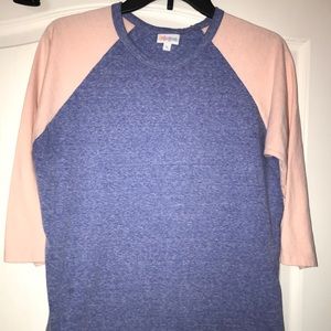 LulaRoe Randy L pink and blue.